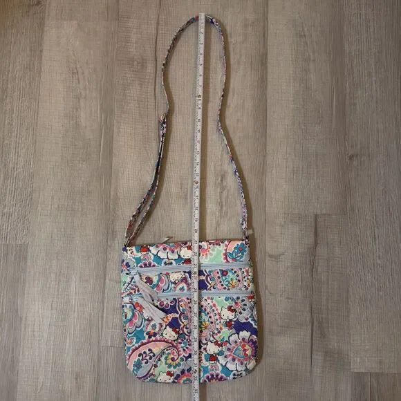 Vera Bradley Hello Kitty Paisley Triple Zip Hipster Crossbody Bag NWOT - Picture 11 of 16